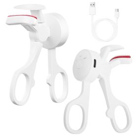 2Pcs Heated Eyelash Curler Electric USB Rechargeable Eyelash Curler Anti Burn Compact With Comb Heat Up Fast Within 8S For All Eye Shapes For Wom (Option: White)